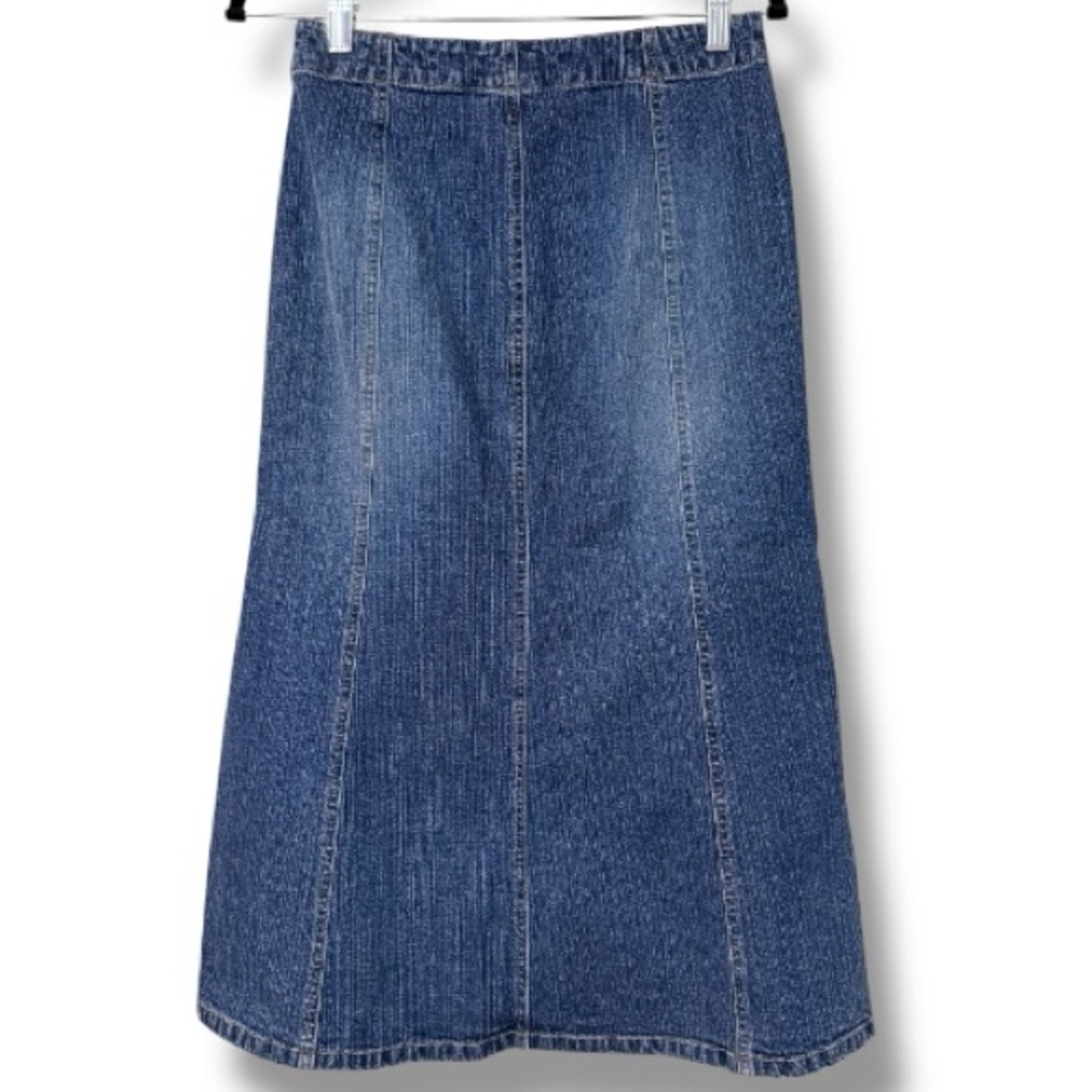 GAP JEANS junior women’s size 1 denim long skirt 4 button front with pockets - Picture 10 of 11